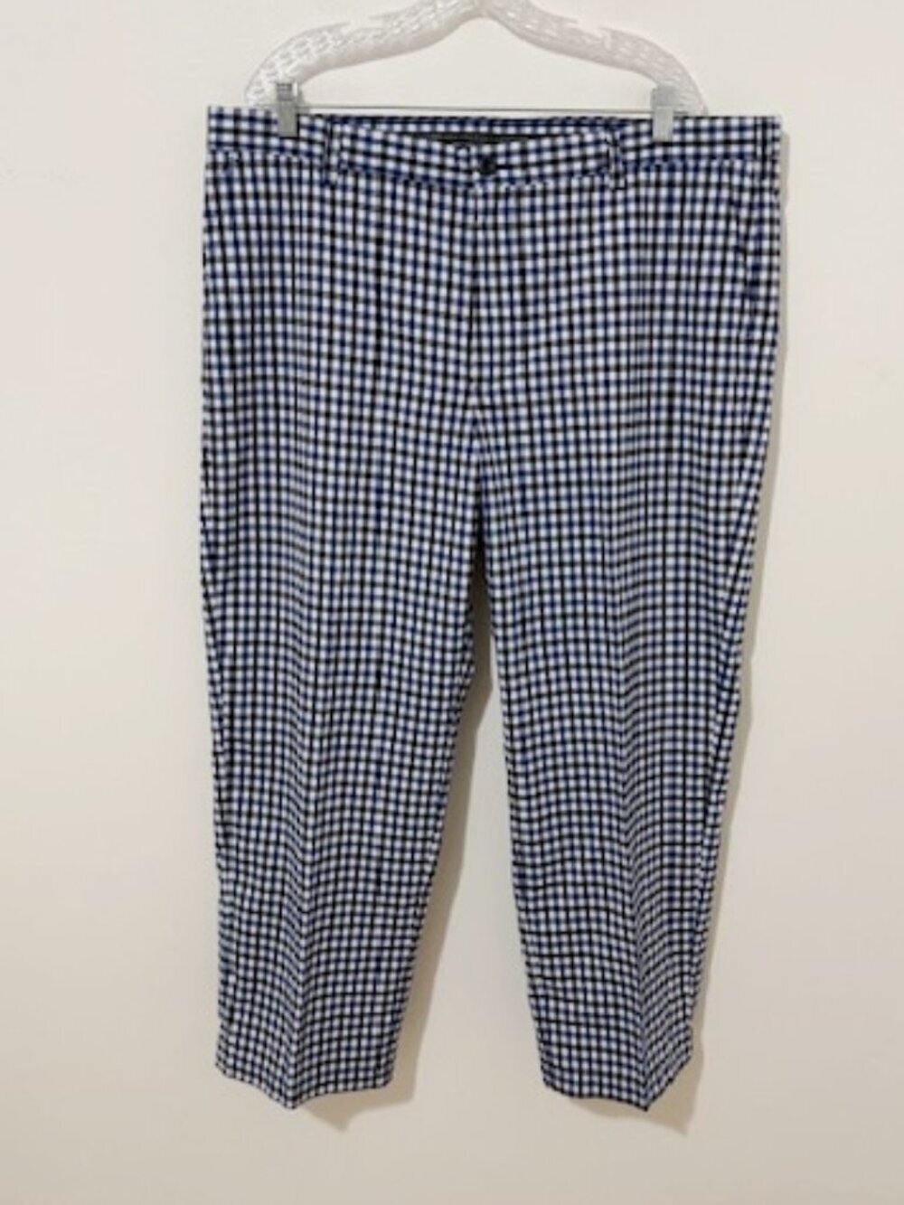Izod Golf Pants Blue White Plaid Check Chino Men's Size 42/30